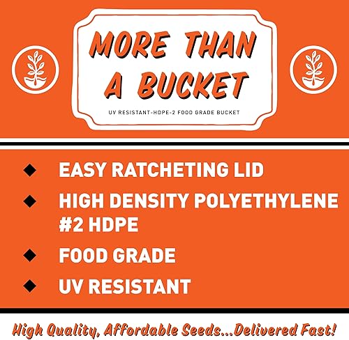 Miniatura 7 de Cubo de 5 galones con tapa de trinquete fácil de poner y quitar - 6 cubos - HDPE, grado alimenticio, libre de BPA - Información de jardinería y