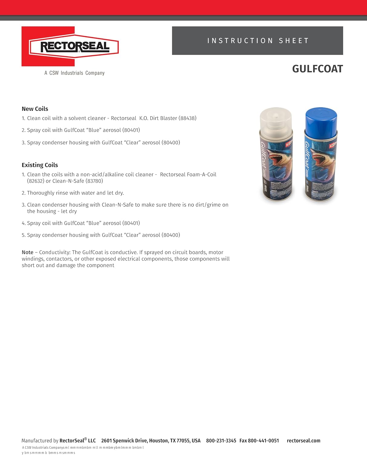 RectorSeal GulfCoat 80401 HVAC Coil Protector, Extends HVACR Life, HVAC, 12 oz.