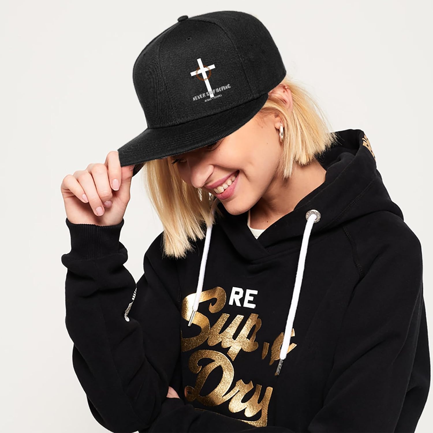 Snapback Hats for Men Flat Bill Brim Hats for Men Skeleton Skull Fitted Hat for Mens Black Baseball Hat Hip Hop - Image 7