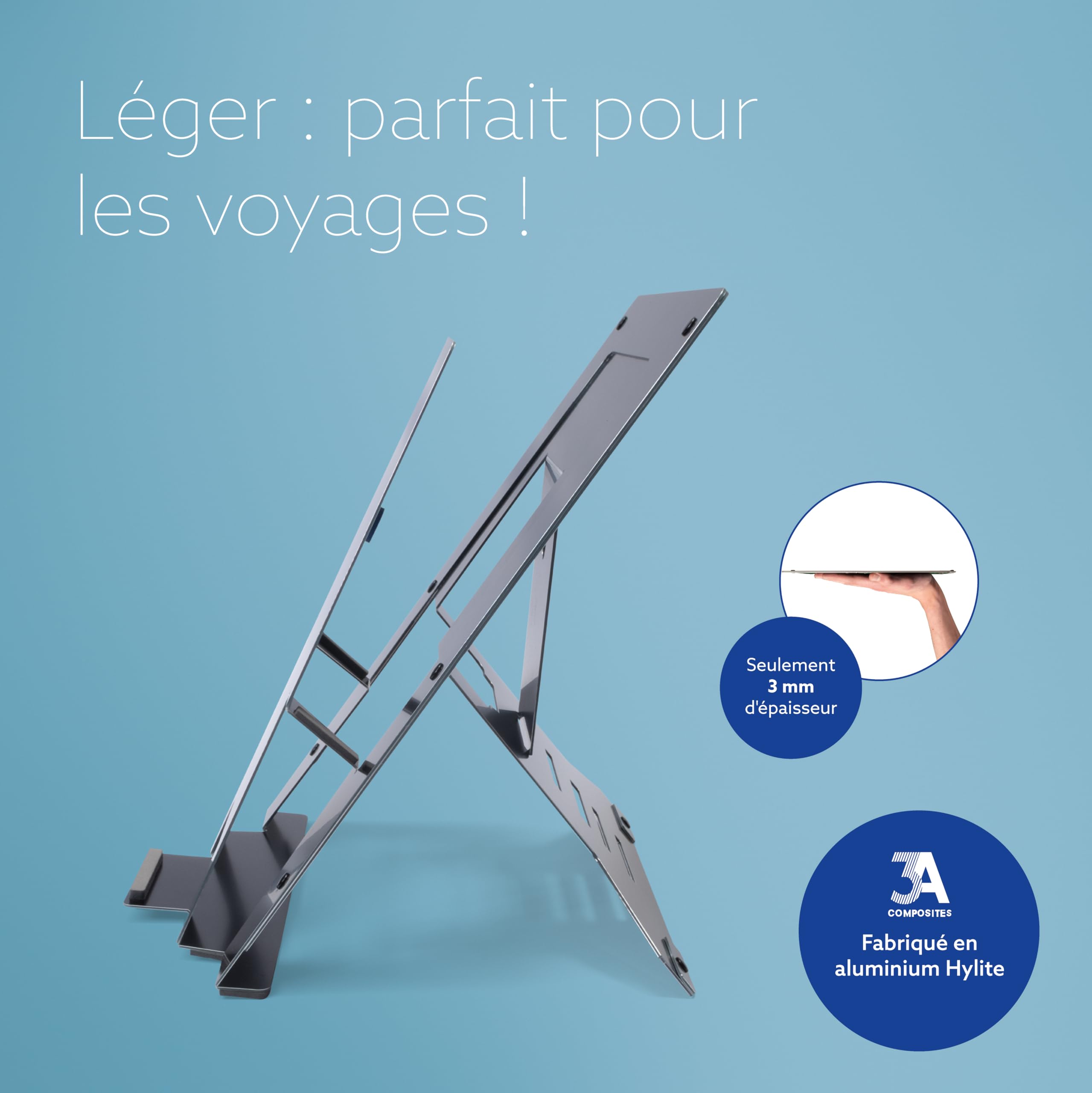 R-GO Riser Document Support pour Ordinateur Portable avec Porte-Documents, réglable pour Le Bureau ou la Maison, en Aluminium, Ultra Fin, Compatible avec Les Ordinateurs Portables de 10 à 22 Pouces,