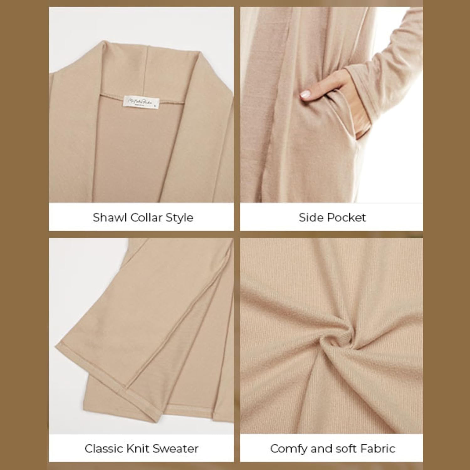 Women's Casual Lightweight Open Front Cardigans with Pockets and Formal Thin Kimono Duster Sweater Cardigan - Image 5