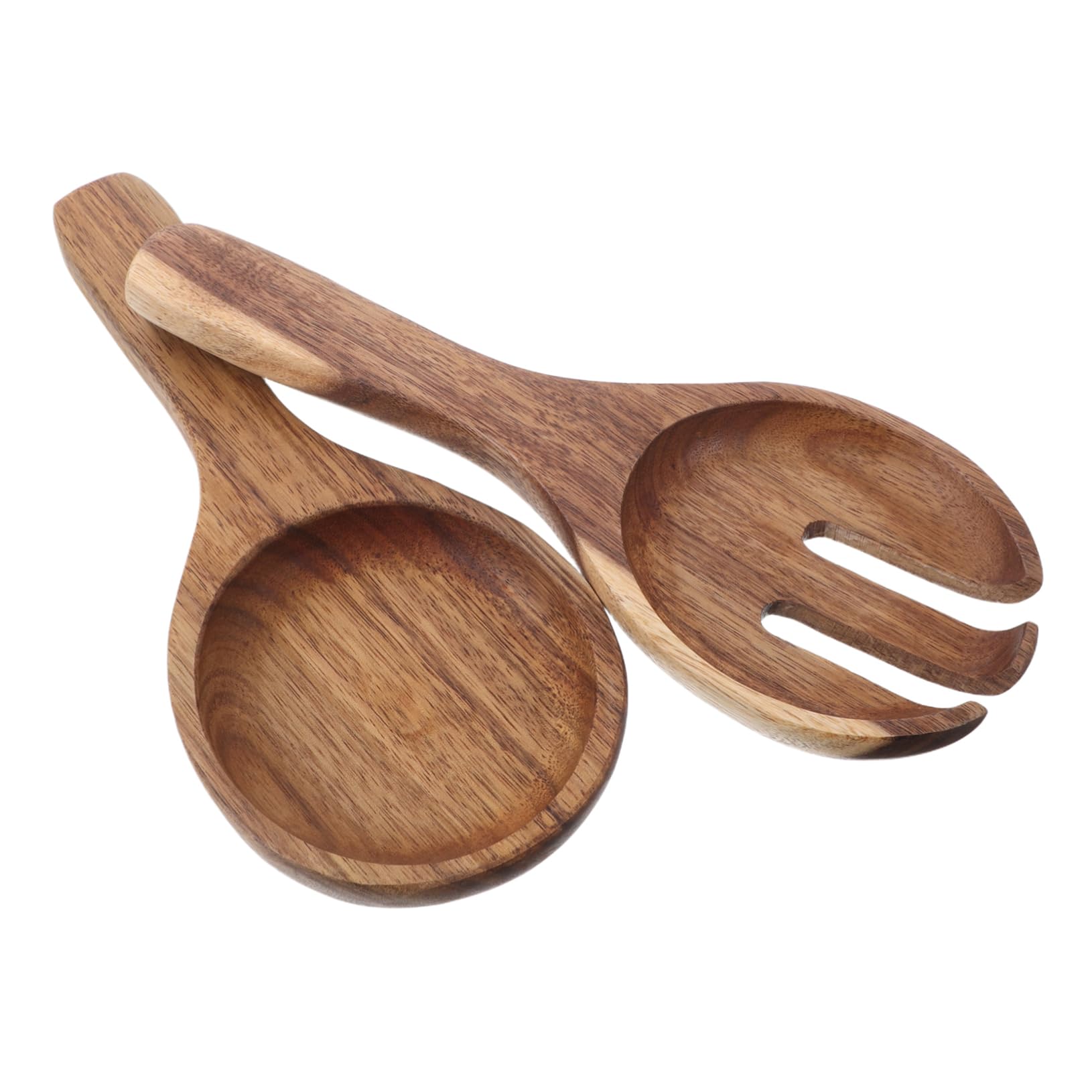 Juego de cubiertos para ensalada de madera café de un set con cuchara y tenedor PRETYZOOM