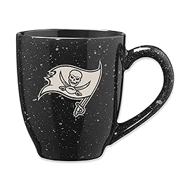 Rico Industries NFL Football Tampa Bay Buccaneers Alternate 16 oz Team Color Laser Engraved Speckled Ceramic Coffee Mug
