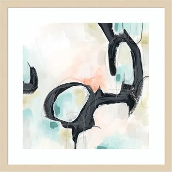 Amanti Art Framed Wall Art Print 21x21 Pastel Horizon IV by June Erica Vess, Abstract Wall Art, Modern Contemporary Decor, Medium Poster Painting Artwork for Living Room, Bedroom, Bathroom, Kitchen,