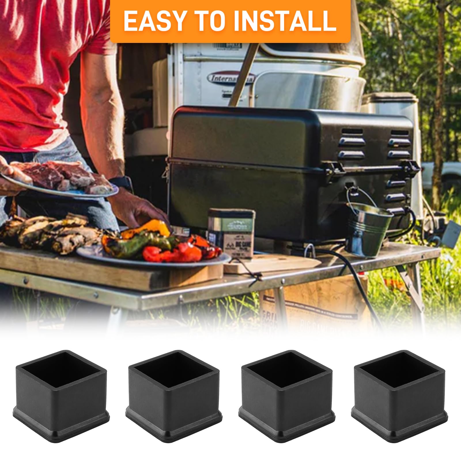 4 tapas de patas portátiles para parrilla de pellets, piezas de repuesto para parrilla de pellets para parrillas de pellets Traeger Ranger Scout PTG 6