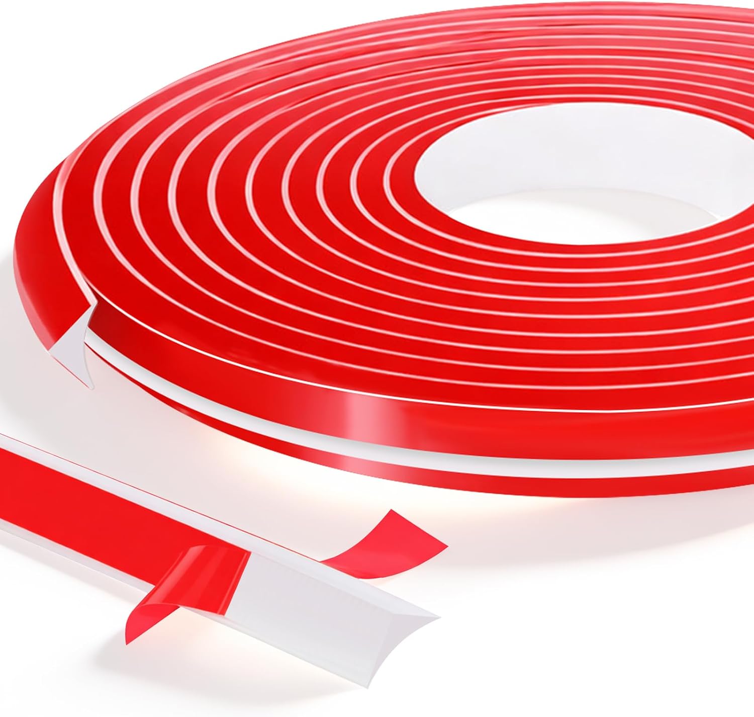 2 Rolls Flexible Quarter Round Molding Trim, 236 Inch Peel and Stick Silicone Caulk Strip Self Adhesive Shoe Molding for Floor Edges Baseboard Bathtub Bathroom