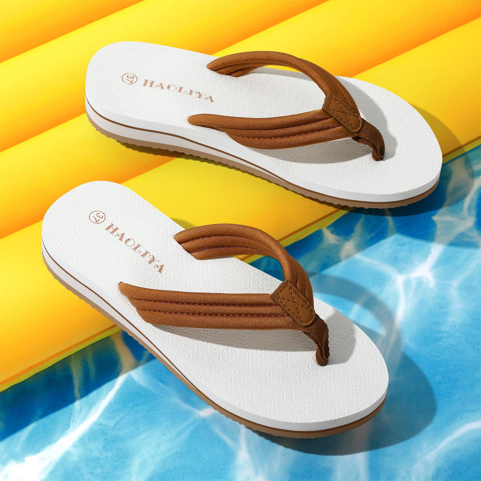 HAOLIRA Chanclas Mujer Moda Cómodas Tela Sandalias de Piscina Verano Playa Ligero Zapatos, Suela Antideslizante