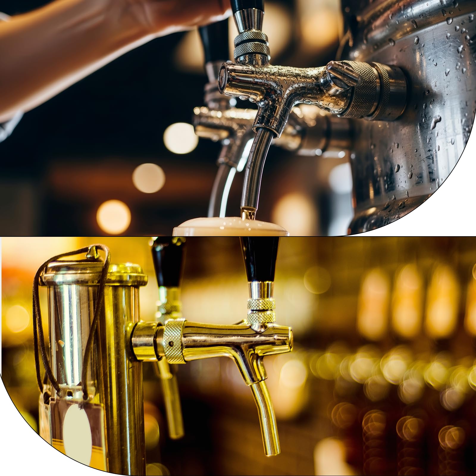 Einstellbarer Bierhahn G5/8, Bierzapfhahn Chrome Bier Zapfhahn, Bierhahn Langschaft Edelstahl für Hause Bier Bar Restaurants Spender Weinwerkzeuge Home Brewing Zubehör