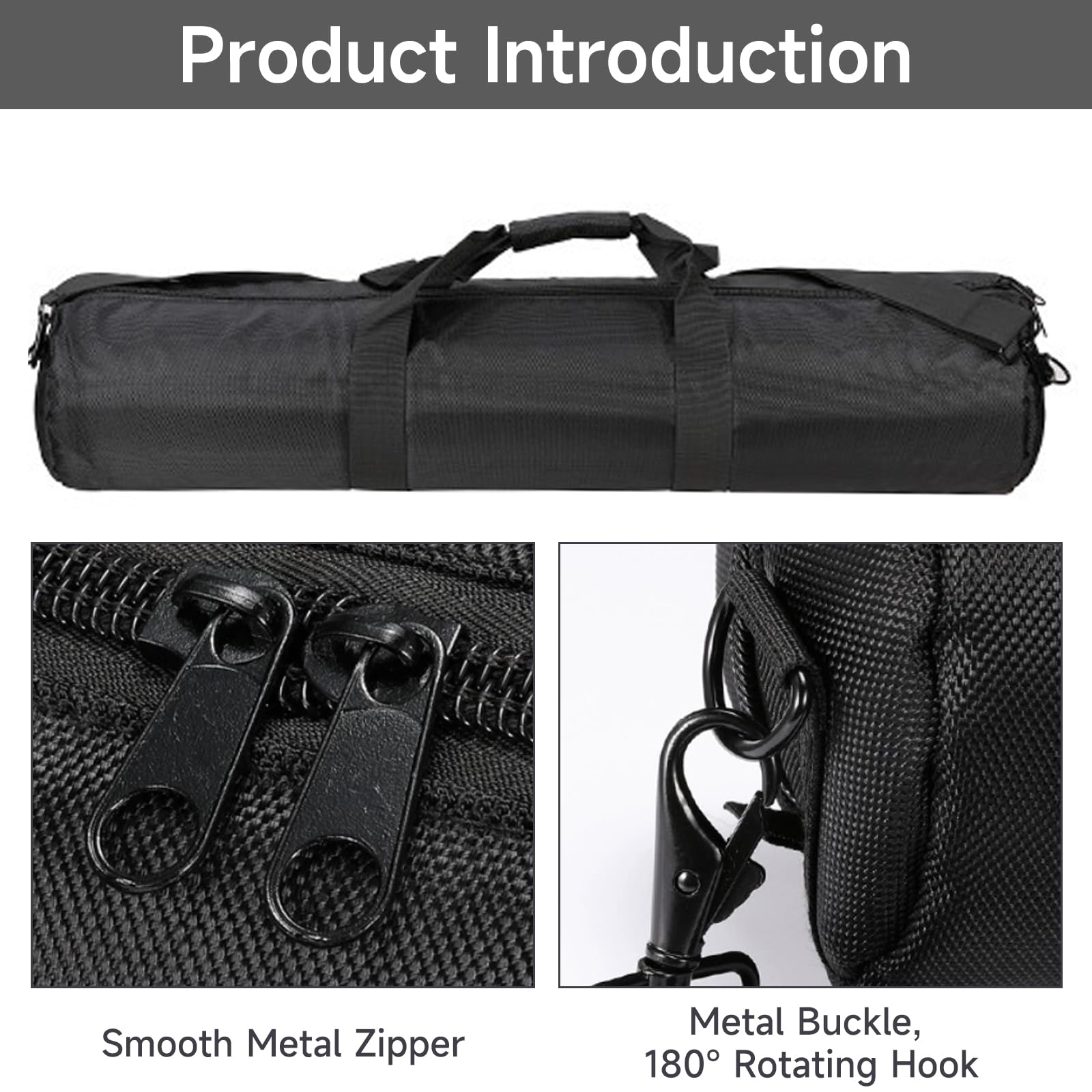 Torba Na Statyw 100 cm, Wodoodporna Oxford, Wyściełana z Paskiem, Przenośne Etui Transportowe do Fotografii Studyjnej, Jednonożny Statyw, Mikrofon, Drążek Namiotowy (100cm)
