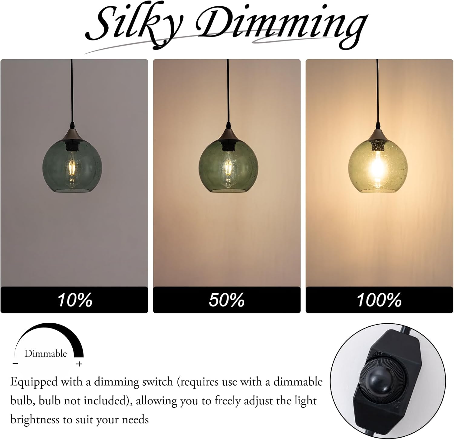 Green Raindrop Glass Pendant Light Plug in Dimmable Fixture Teardrop Textured Shade 16.4 Ft Swag Light Cord E26 Socket for Sunroom Porch Botanical Bohemian Style （Bulb not Included）