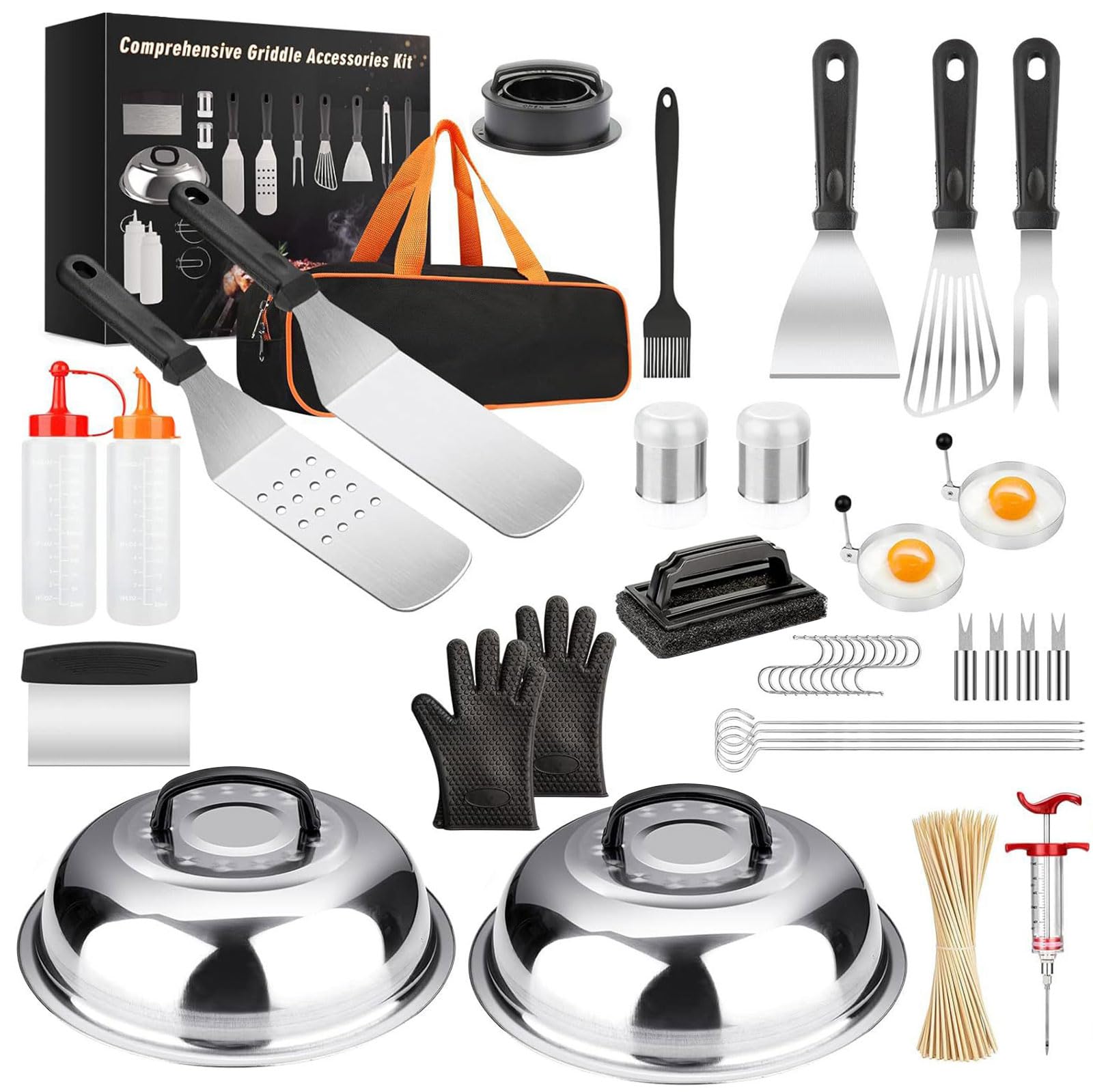 Utensili da cucina multifunzione per esterni, set da 140 pezzi per gli appassionati di grigliate, materiali lavabili in lavastoviglie