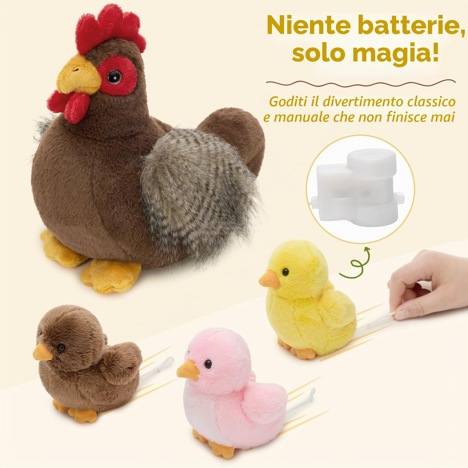 MorisMos Grande Pollo Teddy Giocattolo Morbido, 30 Cm Mamma Con 3 Cuddly Bambino All'Interno, Animale Pieno In Peluche, Kawaii Regali Per Bambini Ragazze Ragazzi Deco Festa Di Compleanno