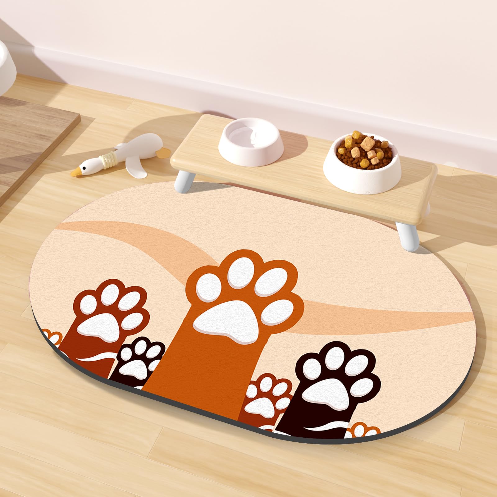 Absorbent Dog Bowl Mat, 51x30.5CM Easy Clean Dog Food Mats for Floors, Rubber Backing Pet Feeding Mat for Dogs, Avoid Water or Food Spilling Puppy Palcemat out for Kitchen, Living Room, Garden — image 1