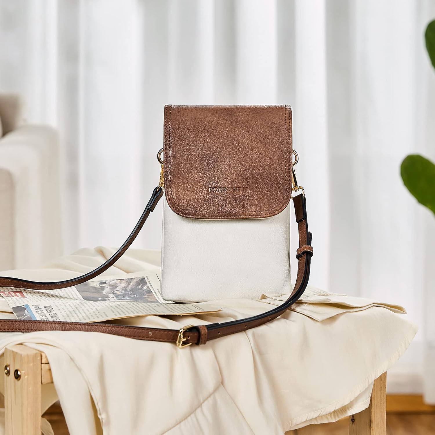 BOSTANTEN Vegan Leather Small Crossbody Bags for Women Designer Cell Phone Bag Wallet Purses Adjustable Strap - Image 3