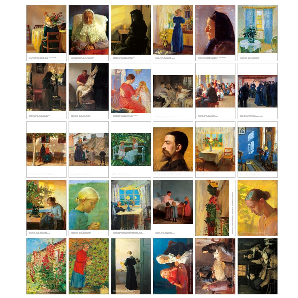 HOSTEESSCHOICE Beautiful Art Postcards set of 30 Denmark Artist Anna Ancher Post card variety pack Famous Painting Scenery