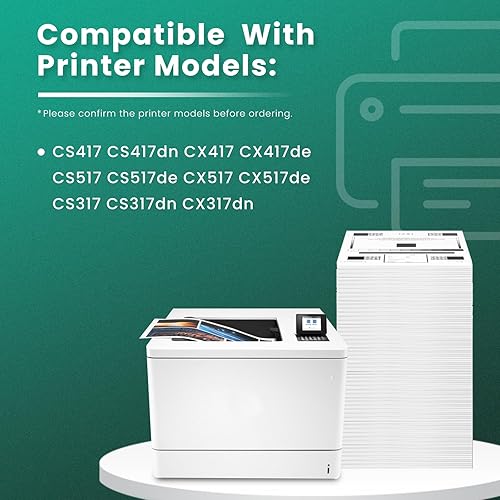 Miniatura 2 de GREENBOX Cartucho de tóner CS317 CS417 remanufacturado, 6,000 páginas, repuesto para 71B1HK0 71B1HC0 71B1HM0 71B1HY0 para CS417 CX417 CS517 CX517