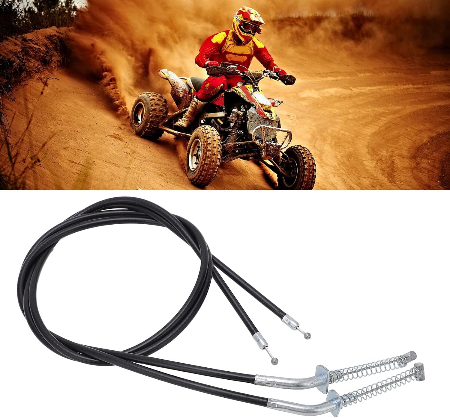 Front Brake Line Set , ATV Brake Cable Steel 2pcs High Strength for GY6 125 150 200