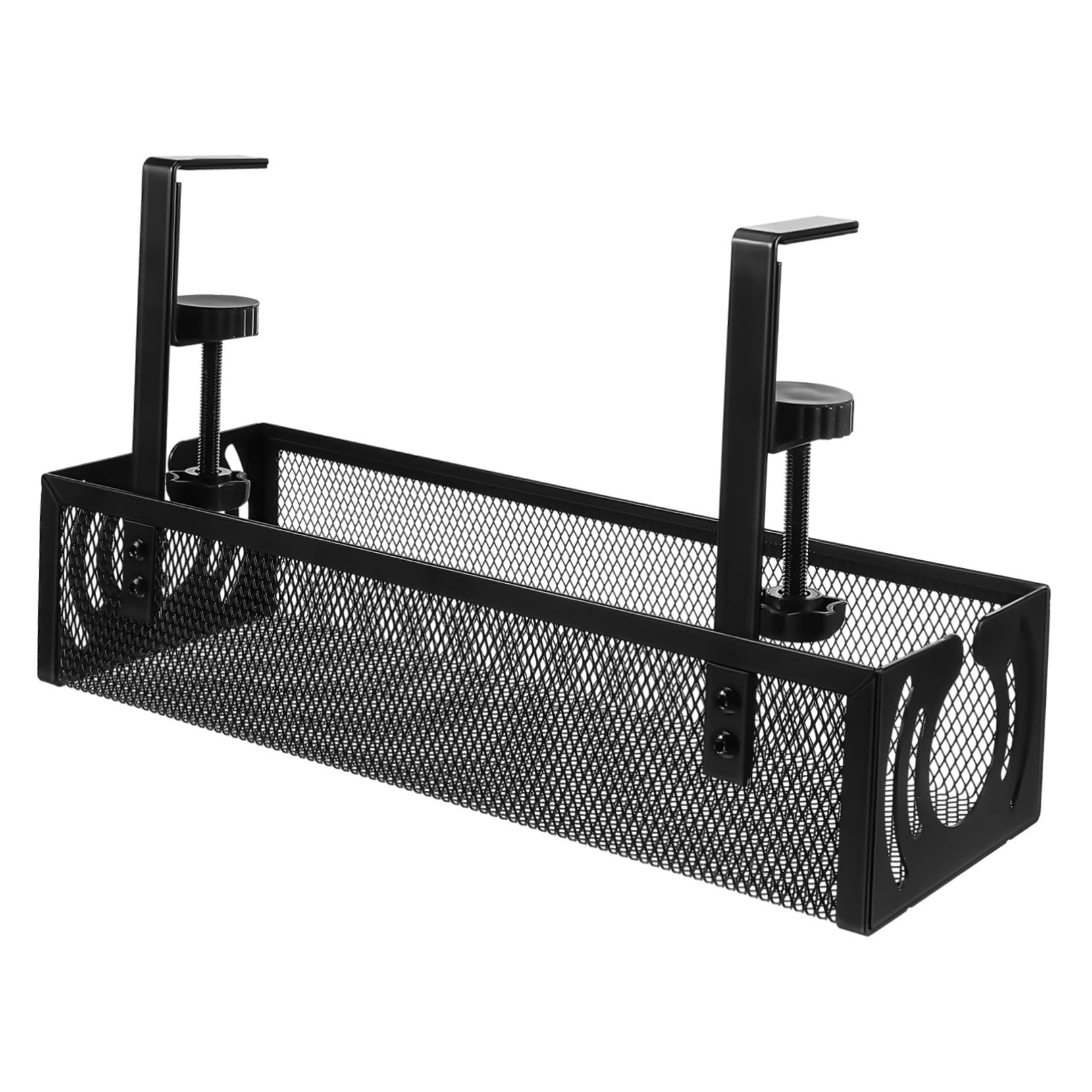 Veemoon Organizador de Cables Abrazadera para Debajo del Escritorio | Hierro Negro, Diseño bajo Mesa Almohadilla Antideslizante, Uso en Oficinas y Gaming