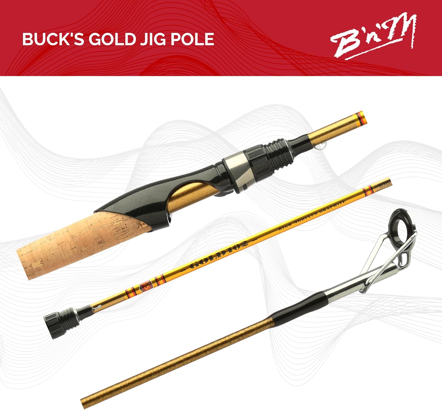 Buck's Gold Jig Pole 10ft/2pc