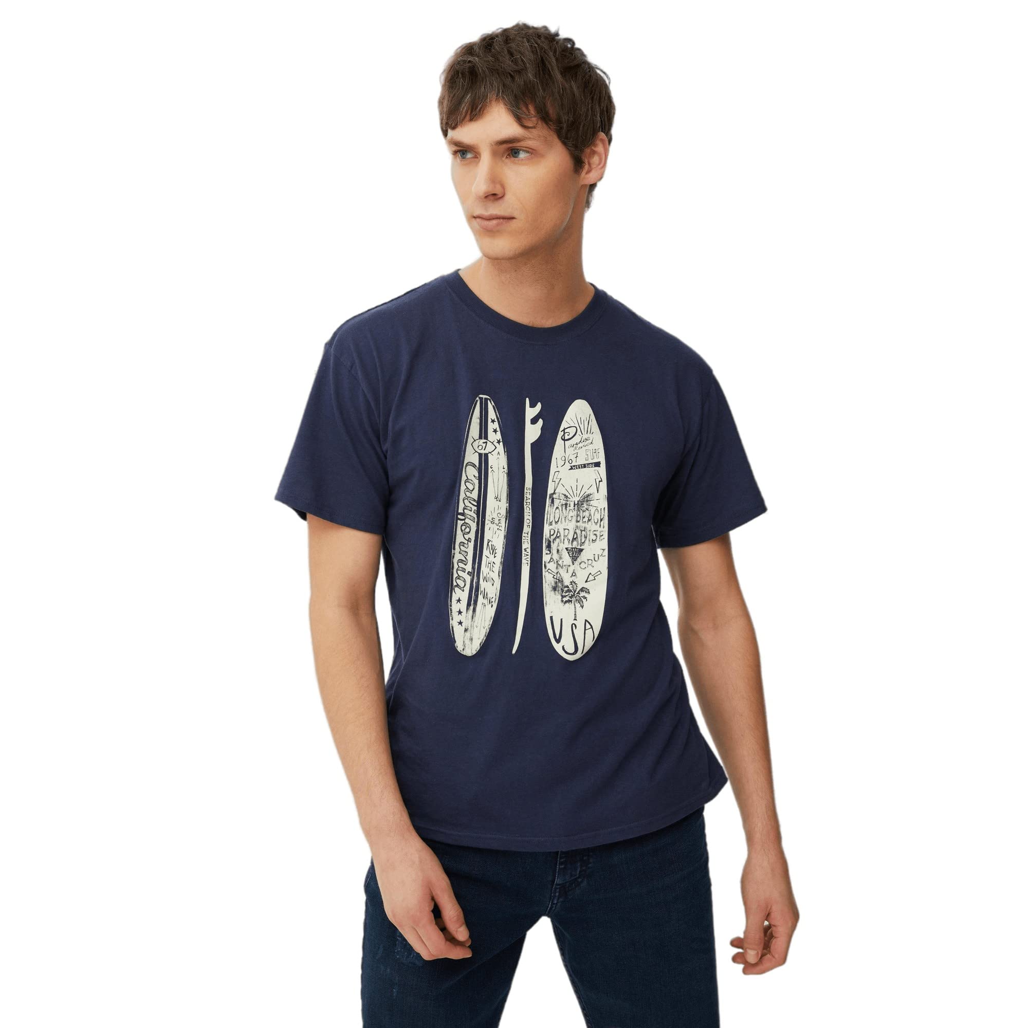 Mens Long Beach Surfboard Printed T-Shirt