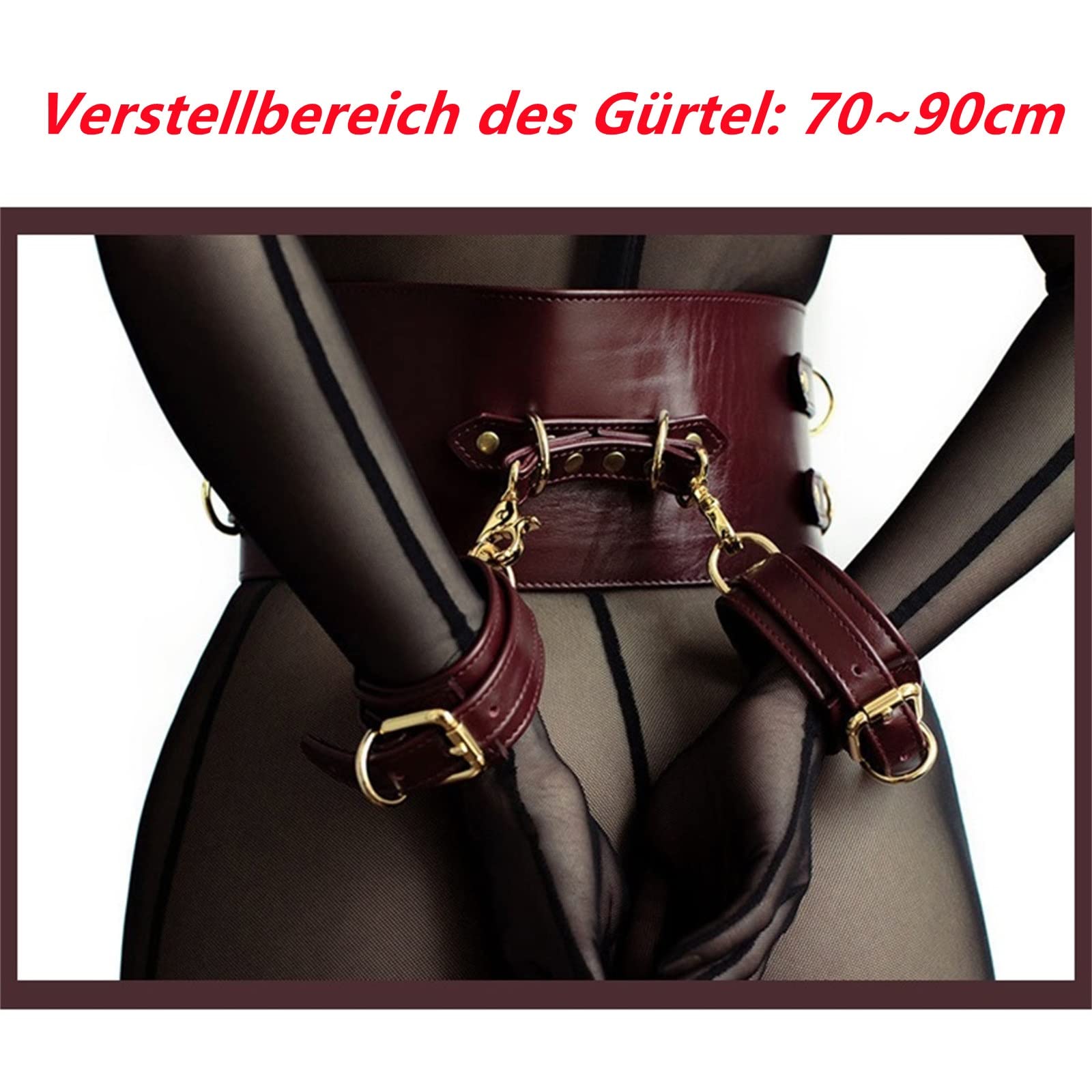Fesseln Sex Set, 4 Stück Bondageset Fessel Set, BDSM Set Mit Halsbänder, Handschellen, Gürtel Und Schenkelschlaufen, SM Fetisch Erotik Sexspielzeug Für Paare Extrem Sex