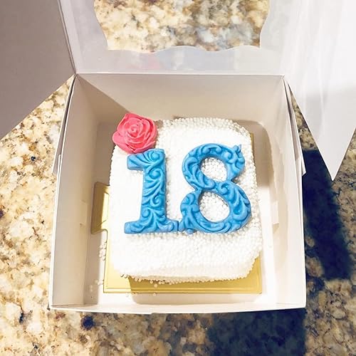 Miniatura 6 de MINFEIDMS Moldes de silicona para fondant de silicona 3D número 0-9 en relieve para fondant de chocolate para decoración de pasteles, decoración de