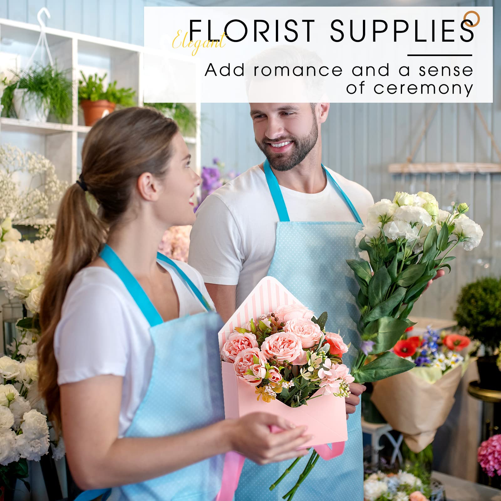 Geyee 16 Pcs Mother's Day Florist Bouquet Envelope Boxes Flower Bouquet Packaging Gift Paper Boxes Gift Wrapping Envelope Box Flower Bags for Graduation Valentines Wedding Party
