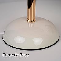 Vista 7 de Meefad Lámpara de noche de plumas, luz nocturna LED moderna con base de cerámica, lámpara de mesa rosa para dormitorio