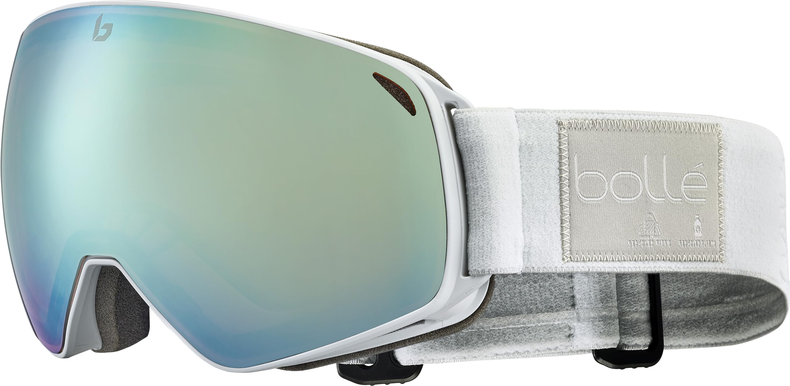 ECO TORUS M, Ice White Matte, Azure, Small-Medium, Goggles, Feminine, Adult
