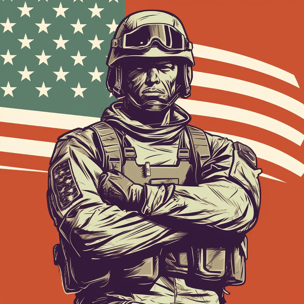 KANGBAWADIY Paint by Numbers American Soldier Wearing high-tech Equipment (15) with Paint Brushes and Acrylic Painting Kit 16x20 Inch for Kids and Adults Beginner Gifts