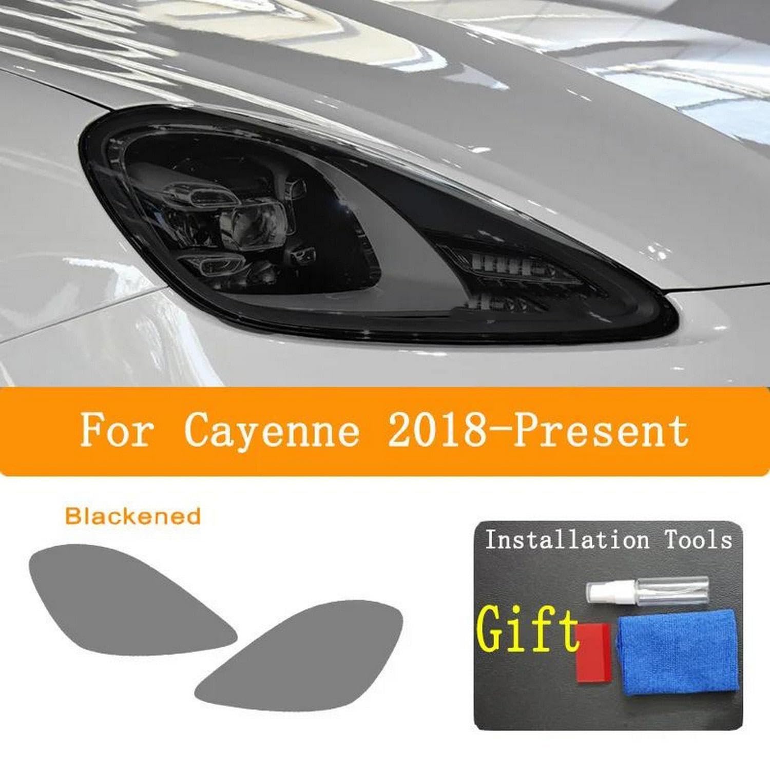 Reflektor samochodowy tylne światło folia ochronna reflektor winyl renowacja przezroczysta czarna naklejka naprawcza TPU, do Cayenne 2011-obecny