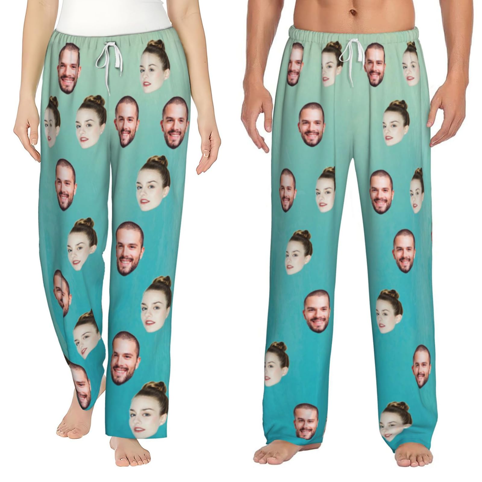 GZYZXP Custom Pyjama Pants with Face Photo, Personalized Casual Pj Bottoms, Photo Pyjama Bottoms, with Photo Face Personalised Photo PJs, Custom Pajama Sleepwear Bottoms with Pockets