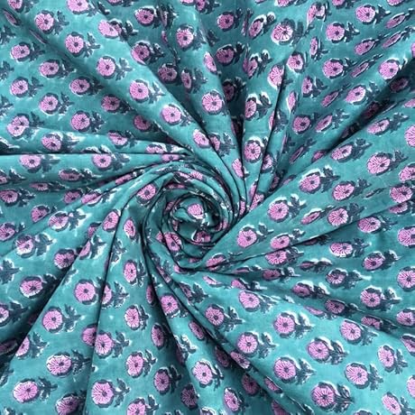 Indian Ethnic 100% Soft-as-A-Whisper Cotton Lawn Hand Block Print Fabric