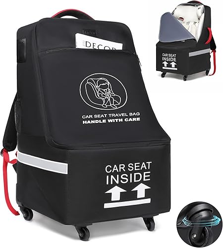 MCBD Bolsa de viaje para asiento de automóvil para avión con ruedas, mochila acolchada para asiento de bebé para portón de aeropuerto, se adapta a