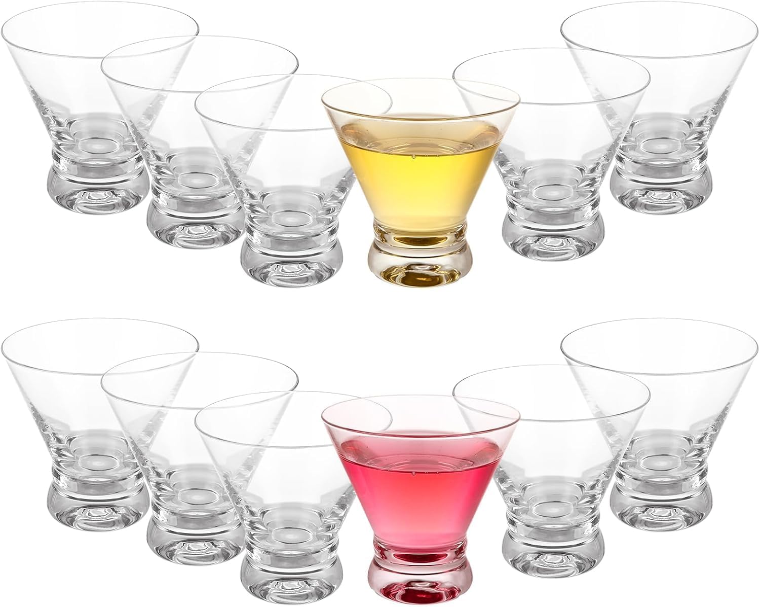APACALI Premium 12-Pack 8oz Martini Glasses Set - Crystal-Clear Cocktail Glasses for Margarita, Manhattan, Cosmopolitan | Shatter-Resistant Bar Glasses for Home & Entertaining