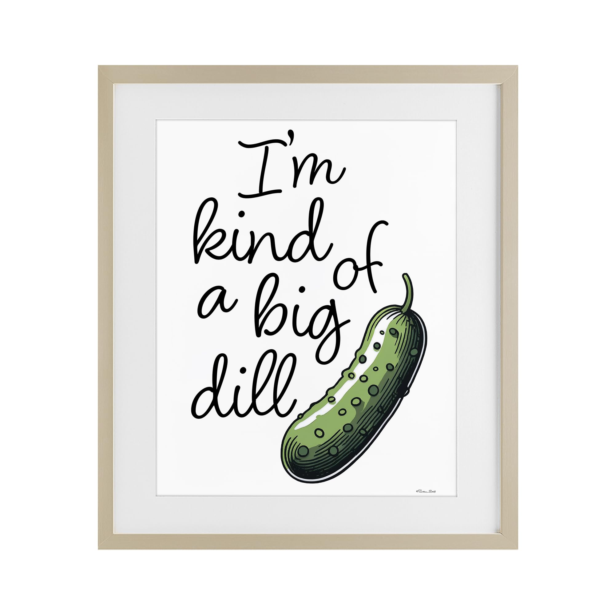 Stupell Industries Harvest Pine (Textured) 'Kind Of A Big Dill Pickle'| Framed Print Under Glass
