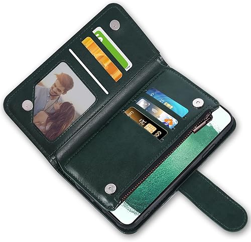 Miniatura 5 de Asuwish Funda de teléfono para Samsung Galaxy S22 Plus S22+ 5G Funda tipo cartera con protector de pantalla de vidrio templado y soporte para