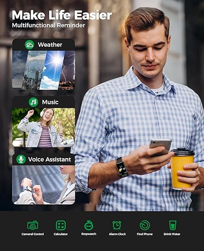 Miniatura 7 de Reloj inteligente rastreador de actividad (respuestahacer llamada), monitor de presión arterial Spo2 247, monitor de sueño, 114 modos deportivos,