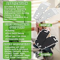 Vista 3 de 8212560 y 8269145 - Clips de montaje para lavavajillas Whirlpool Kenmore KitchenAid con tornillos