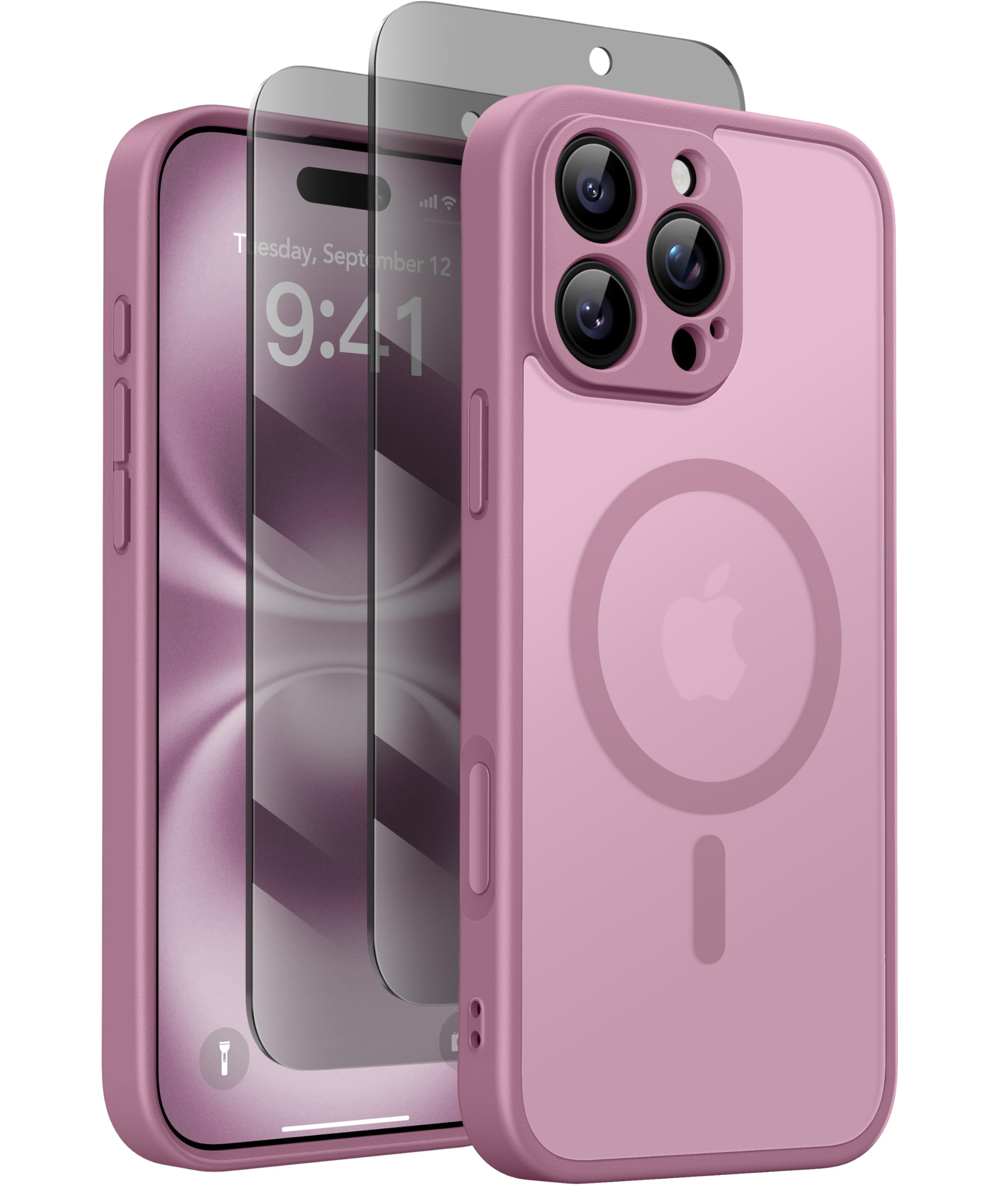 GOLBINBOX Matte Hülle für iPhone 17 Serie mit 1x Sichtschutz