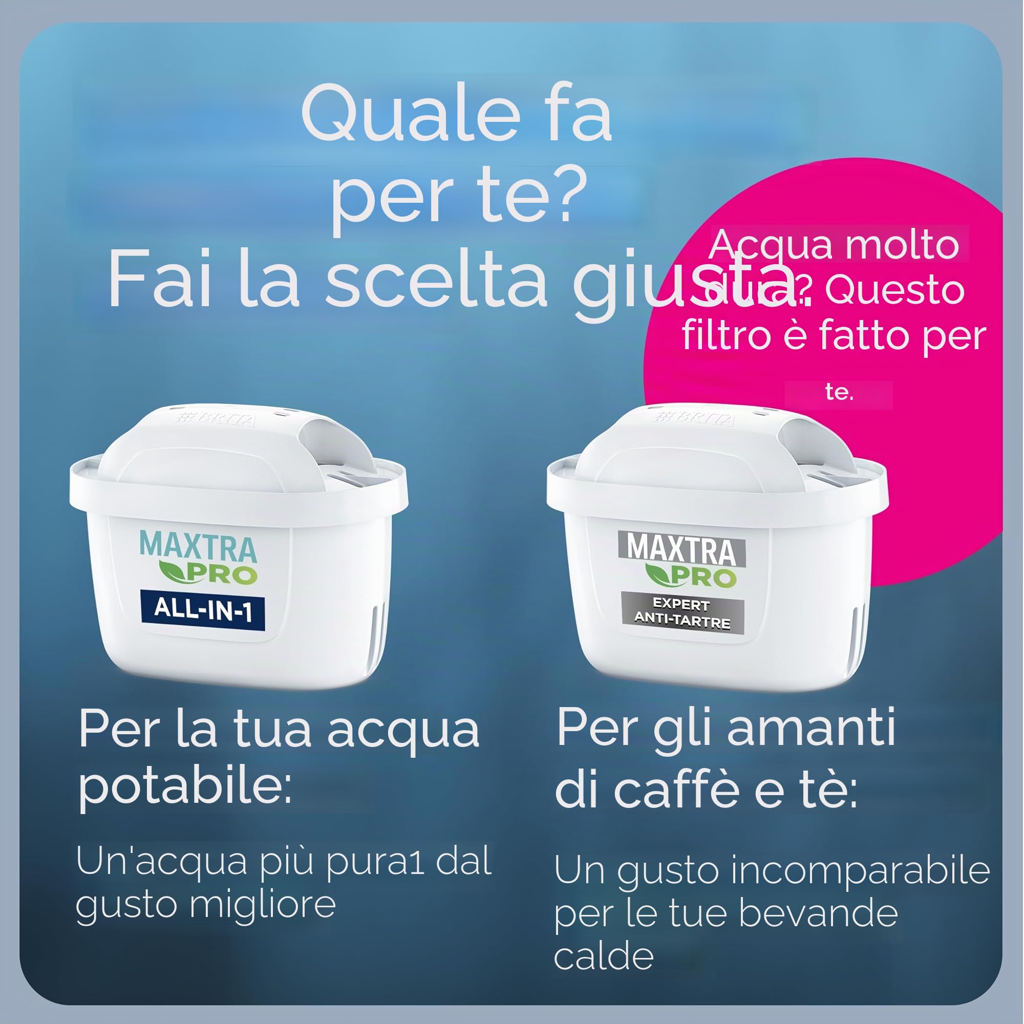 BRITA Caraffa filtrante acqua vetro (2.5L) incl. 3x BRITA filtri MAXTRA PRO All-in-1 riducono cloro, calcare, PFAS e metalli - Caraffa premium