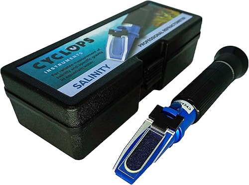 Miniatura 9 de CYCLOPS INSTRUMENTS Refractómetro profesional Salinity Premium para agua de mar, acuario de mantenimiento de peces marinos, piscinas y tanques,