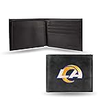 Rico Industries NFL Los Angeles Rams Embroidered Leather Billfold Wallet, Brown