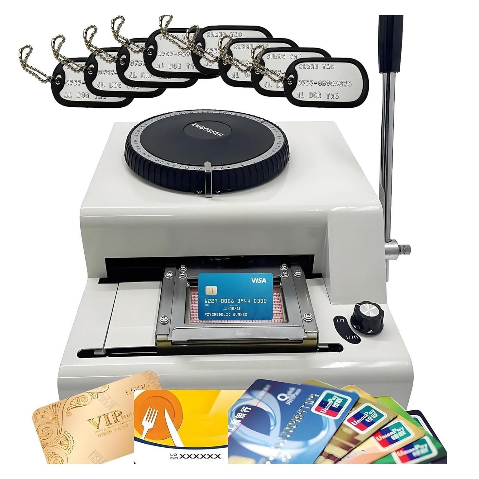 BOOZXCV Manual PVC Card Embosser 72 Characters Convex Embosser Coding Machine Membership Card Embossing Machine for Credit Cards, Metal Sign Making