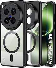 Tieeyivv Magnetic Cover for Vivo X300 Ultra Cover with MagSafe with 1 Protective Films Soft Silicone + Transparent Acrylic Protective Phone Case Portable Robust Integral