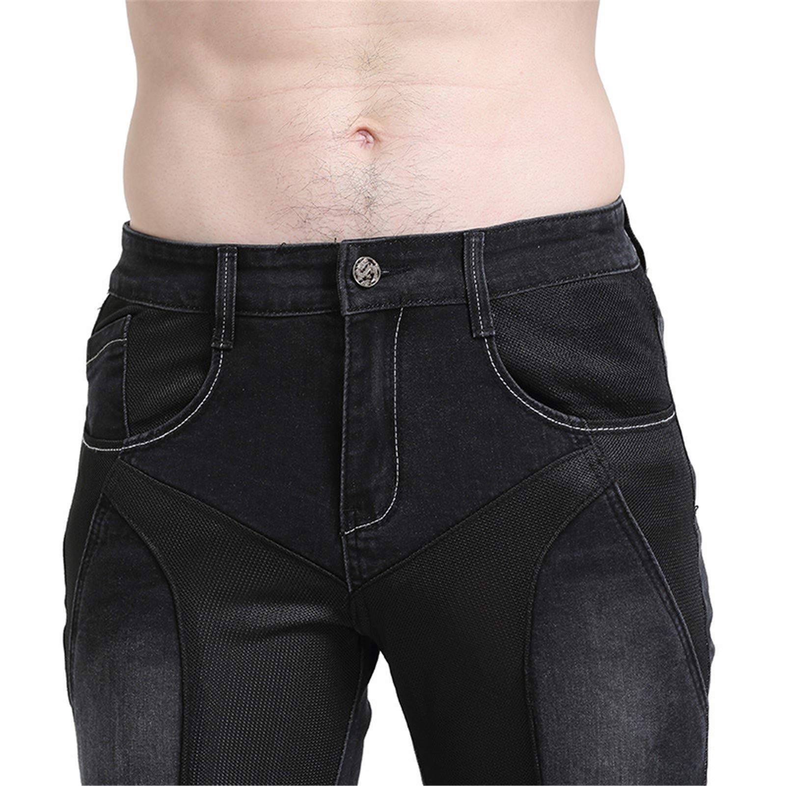 HULG Pantaloni Moto?Jeans da Moto Pantaloni da Moto in Denim da Uomo, Jeans A Gamba Dritta Resistenti alla Caduta con 4 Tipi di Dispositivi di Protezione