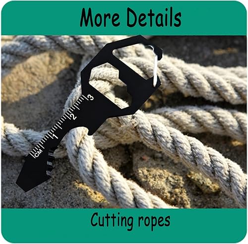 Miniatura 5 de Multiherramienta para abridor de botellas, 2 piezas, 100% acero inoxidable EDC Gadget, 6 herramientas en 1 [abridor de botellas, llave,