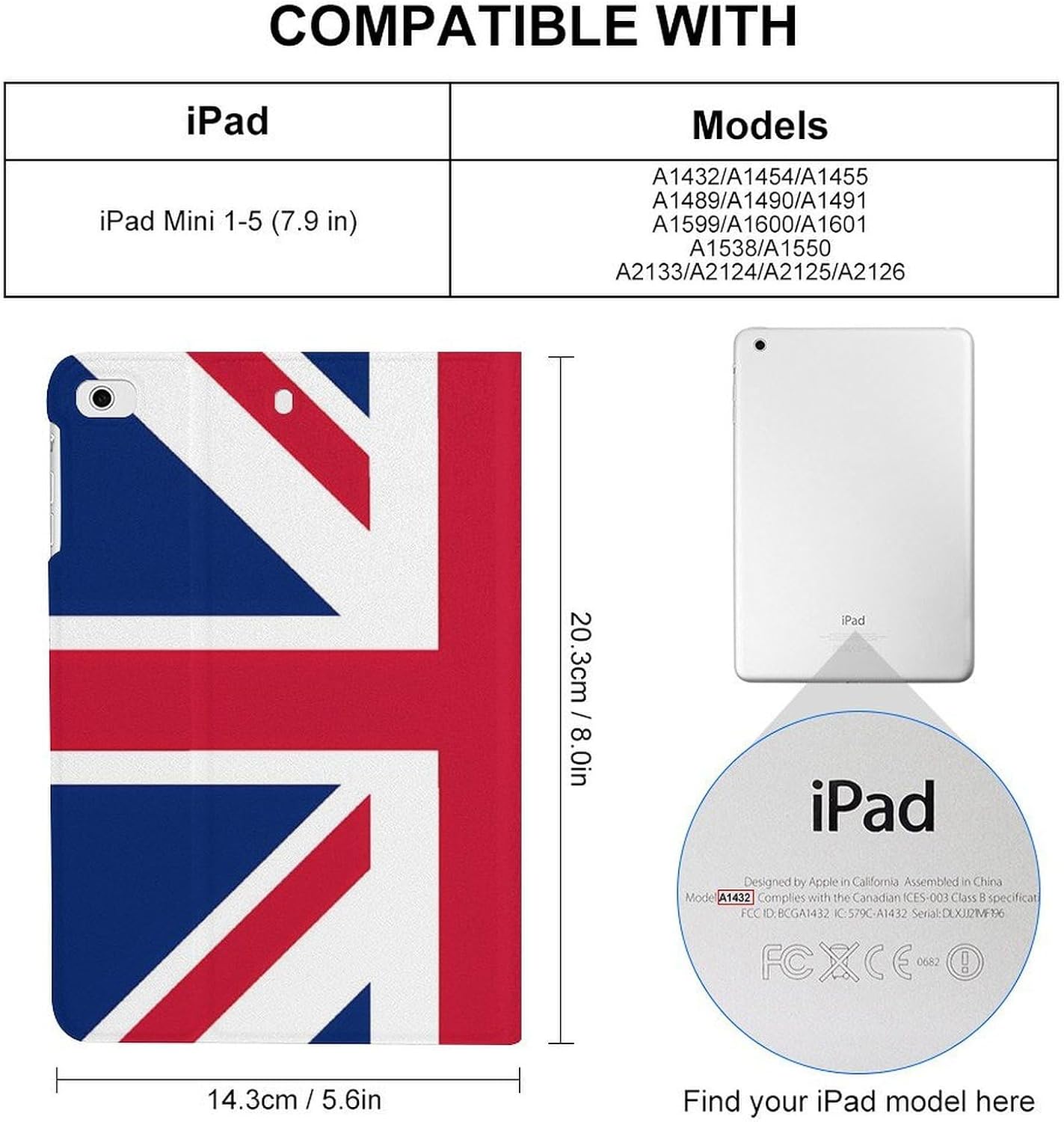 UK South African Flag Fashion Case Protective Cover Adjustable Stand Mini 1/2/3/4/5 (7.9in) image 2