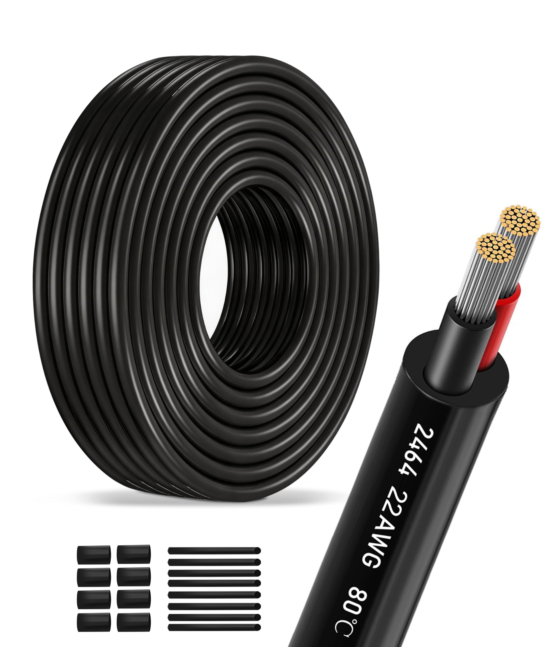 XINWANG 22AWG 2 Core Electrical Wire,8Meter/26.2FT Low Voltage Cable(12V/24V),Stranded Tinned Copper for Flexible & Reliable Connection,for LED Strips,Automotive Lighting,Low Power Projects