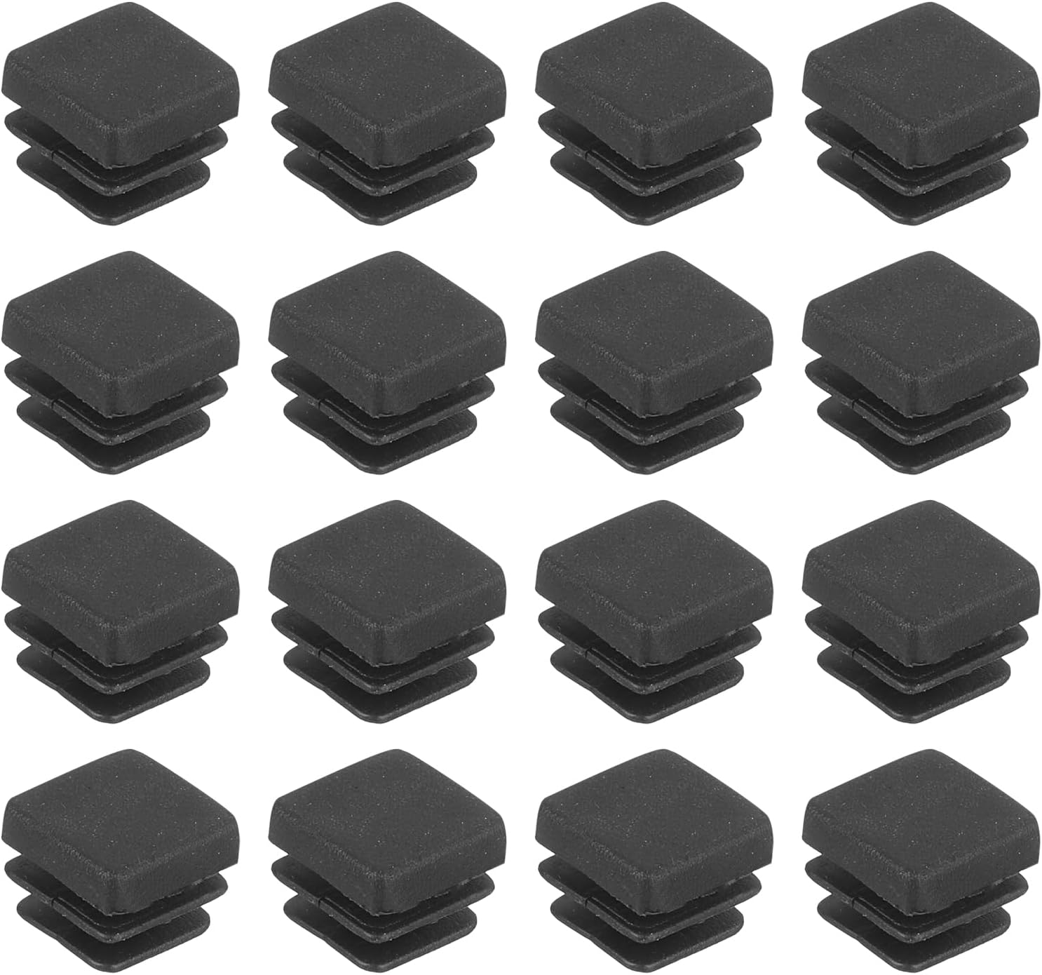 36Pcs Square Plastic Plug Insert, 0.39" x 0.39" Black Plastic Plugs End Cap Tube Cover for 9mm Inner Size Metal Pipe Post Furniture Chair Legs